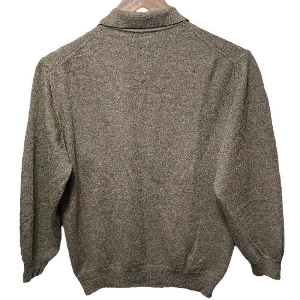 Vintage 90s pronto Uomo made in Italy collared formal preppy brown polo sweater - Picture 4 of 4